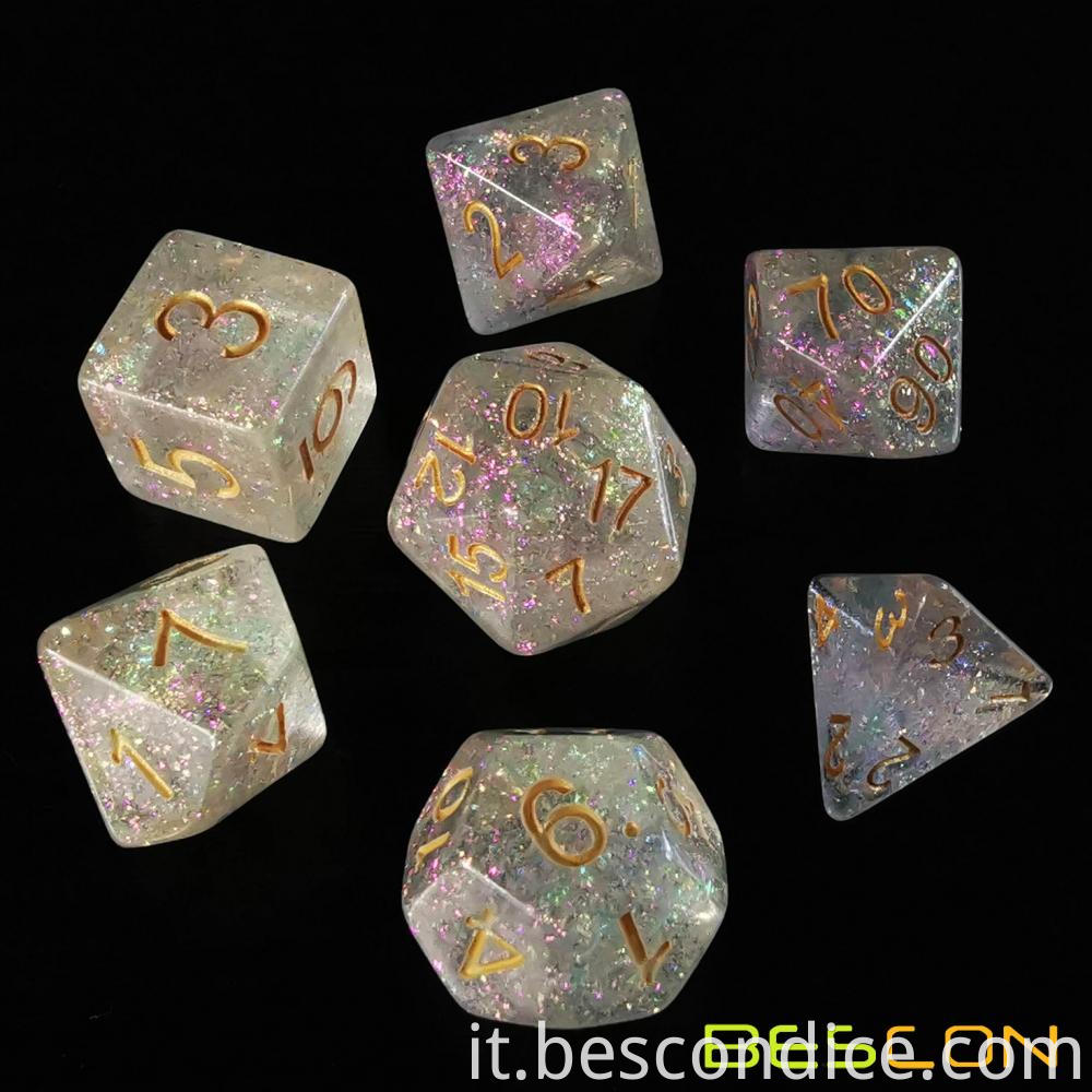Iridecent Swirls Dice For Role Playing Game 2